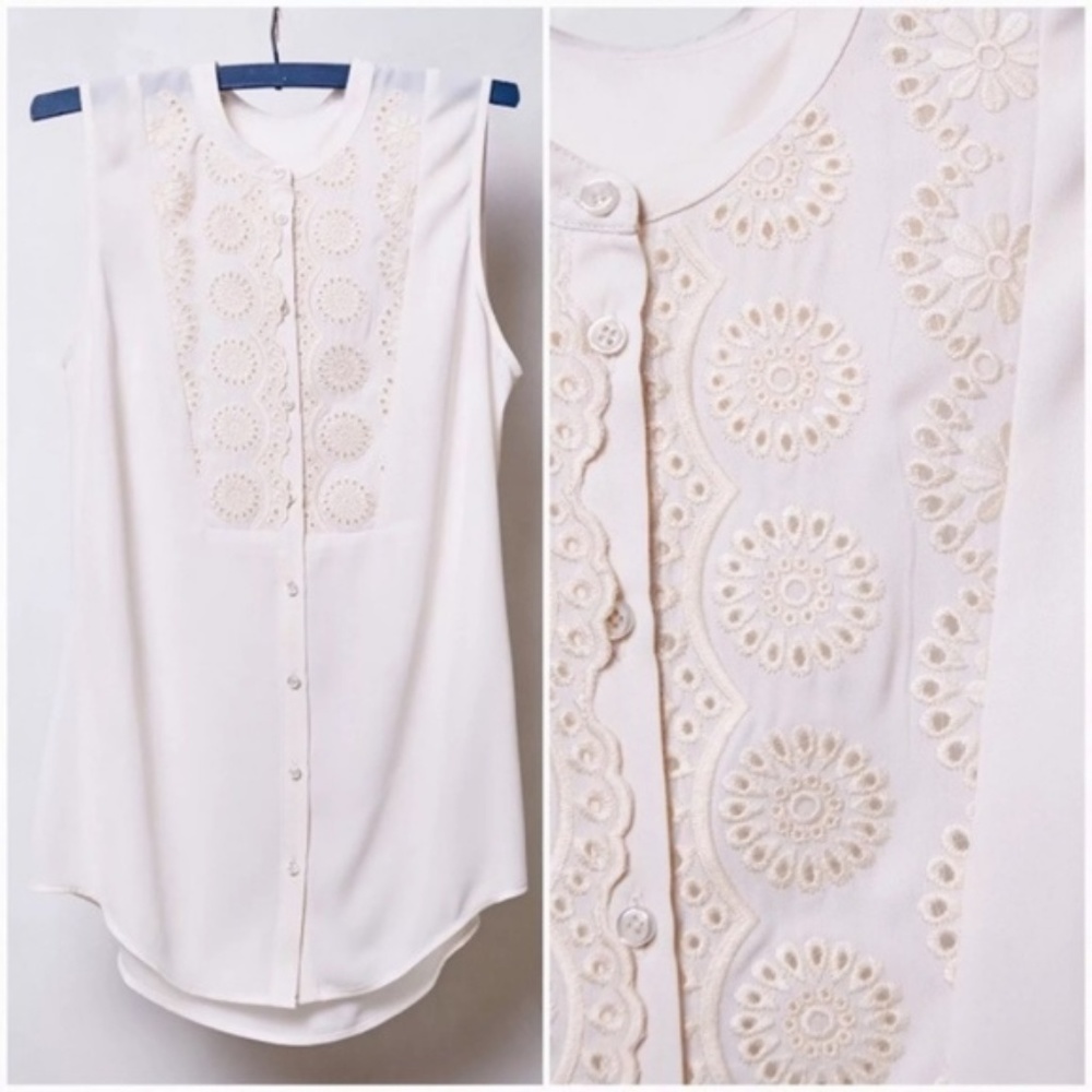 Anthropologie Maeve Marguerite Eyelet Blouse